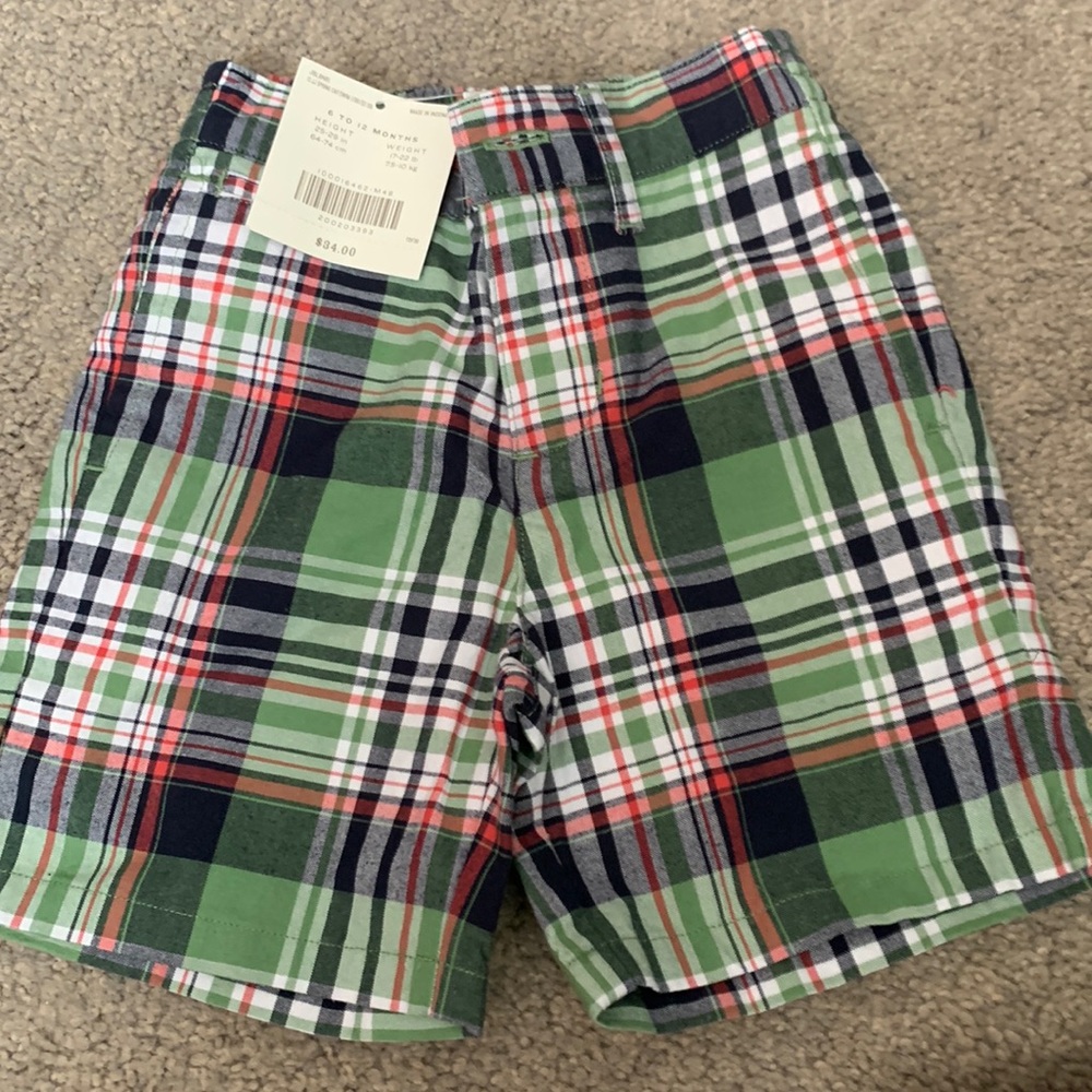 Janie and Jack Boys shorts plaid 6 to 12 months
